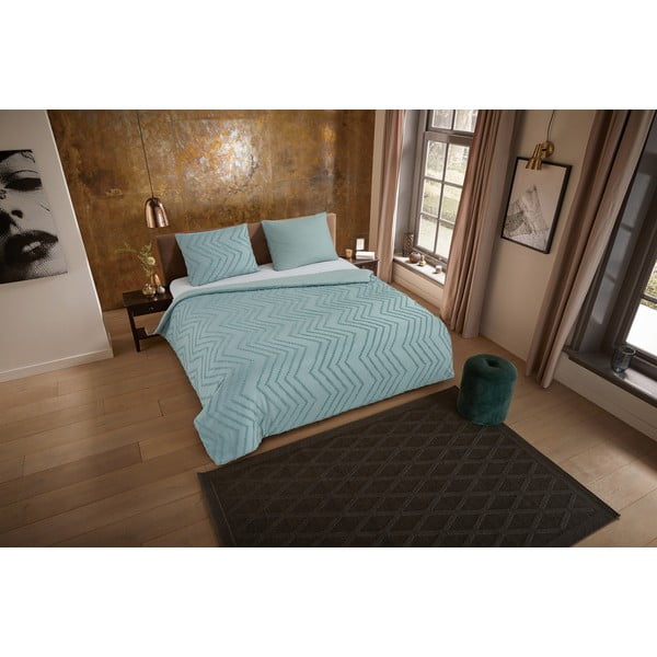 Heleroheline pikendatud mikrokiust voodipesu üheinimesevoodile 140x220 cm Pure Zigzag - Good Morning-image-3