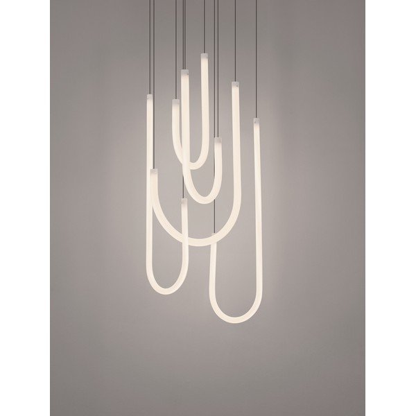 Valge/mattmust terasest hämardatav LED-rippvalgusti akrüülklaasist varjuga, ø 50 cm Topaz - Nova Luce-image-2