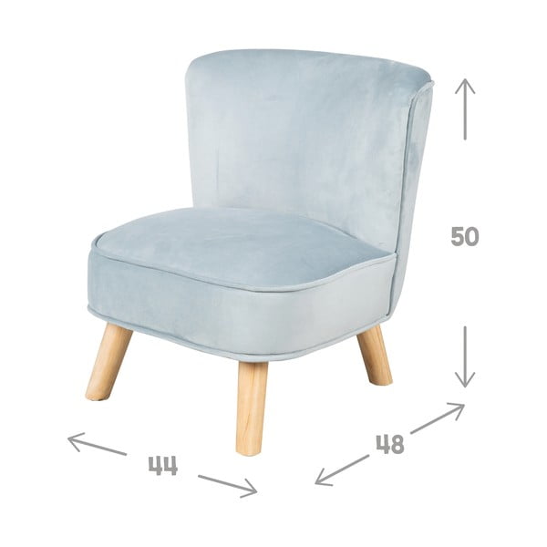 Helesinine sametist laste tugitool Lil Sofa - Roba-image-4