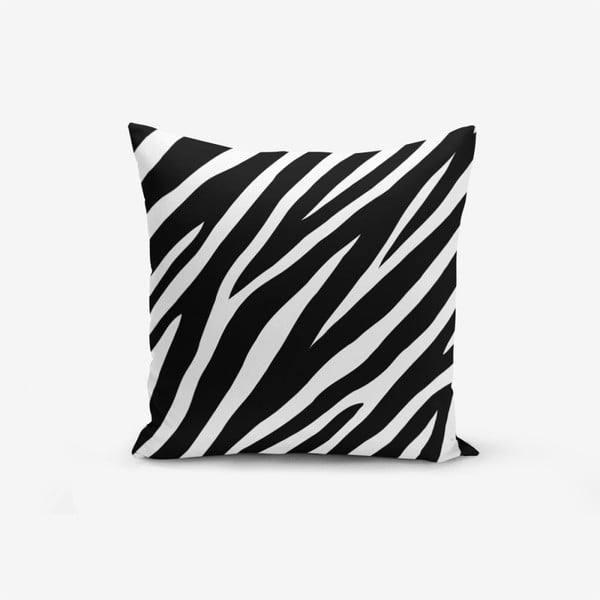 Must-valge padjapüür puuvillaseebraga, 45 x 45 cm. - Minimalist Cushion Covers