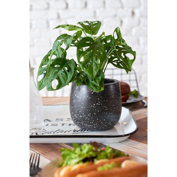 Mustast ja hallist betoonist istutuspott Braydon - Kave Home-image-3