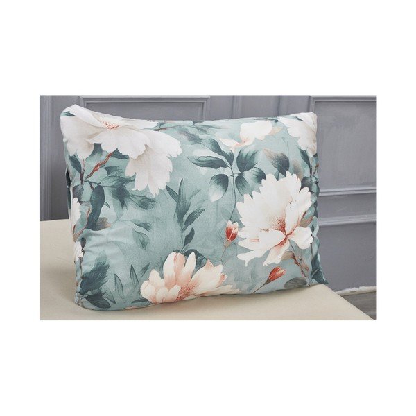 Türkiissinine 3-osaline mikrosatiinist voodipesu üheinimesevoodile 140x200 cm Selma - My House-image-3