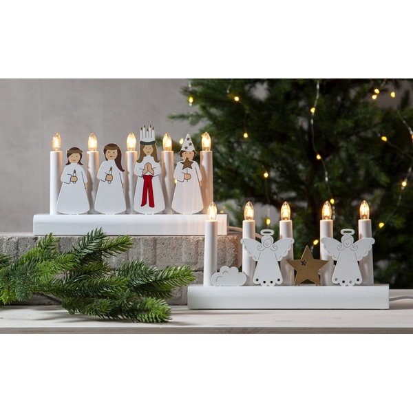 Valge LED jõuluküünla hoidja , pikkus 28 cm Julia - Star Trading-image-1