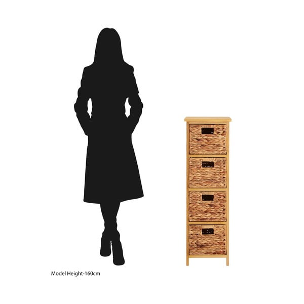 Kõrge täispuidust paulowniast kummut 32x100 cm - Premier Housewares-image-3