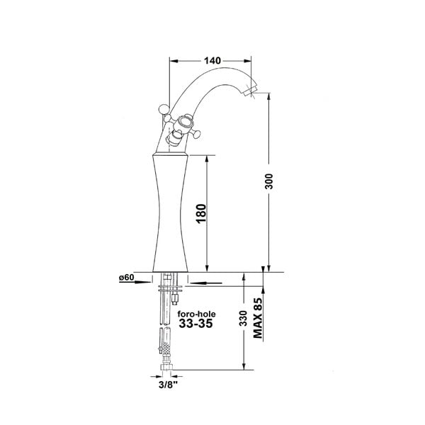 Hõbe-kuldne segisti Antea - Sapho-image-4