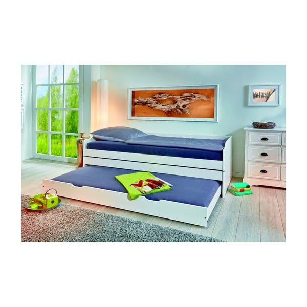 Bílá rozkládací jednolůžková postel Evergreen House Triple-image-3