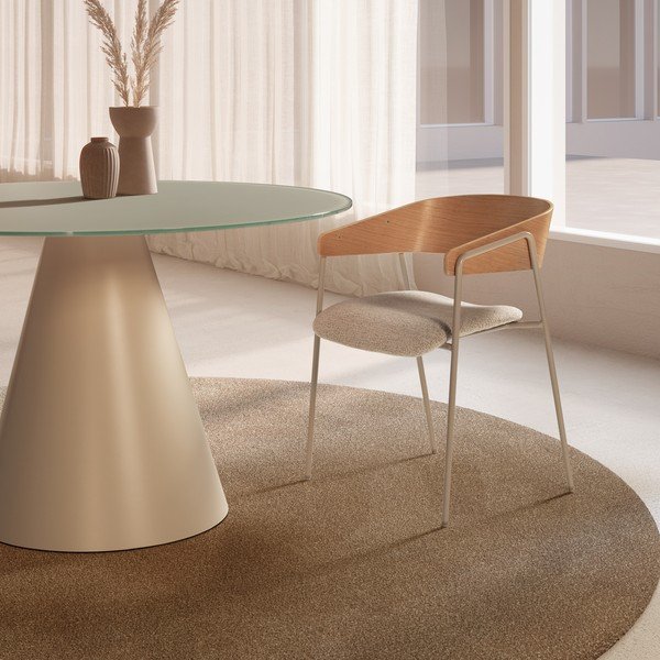 Helehallid-naturaalse polsterdusega söögitoolid käetugedega, 2 tk komplektis Cora - MOME-image-1