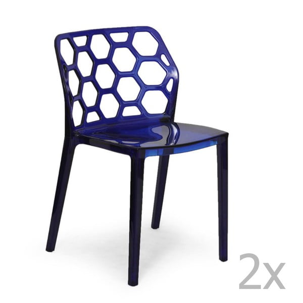 Sada 2 modrých židlí Garageeight Honeycomb