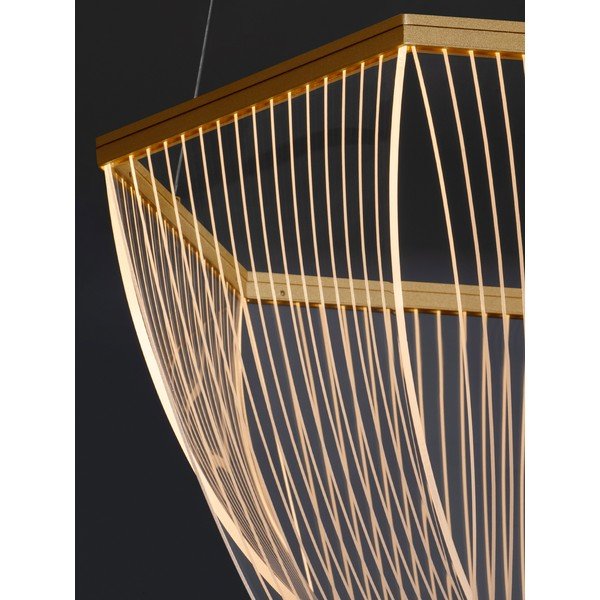 Alumiiniumist hämardatav LED-ripatslamp kuldses värvitoonis akrüülklaasist varjuga, läbimõõduga 52 cm Valentin - Nova Luce-image-2
