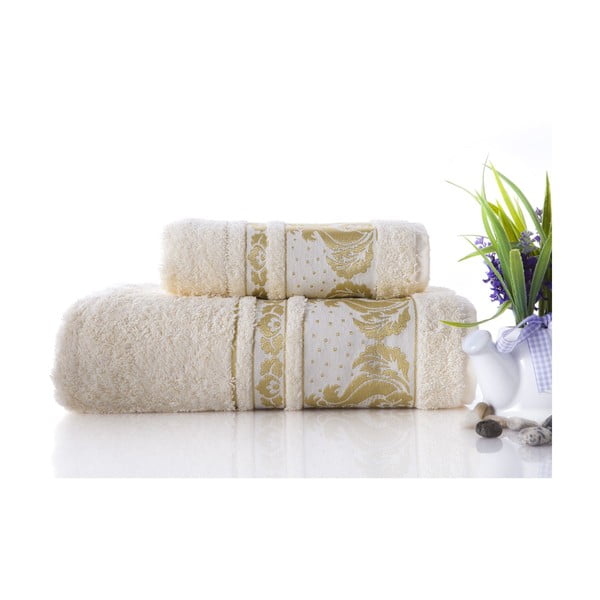 Set dvou ručníků Antik Gold Cream, 70x140 a 50x90 cm