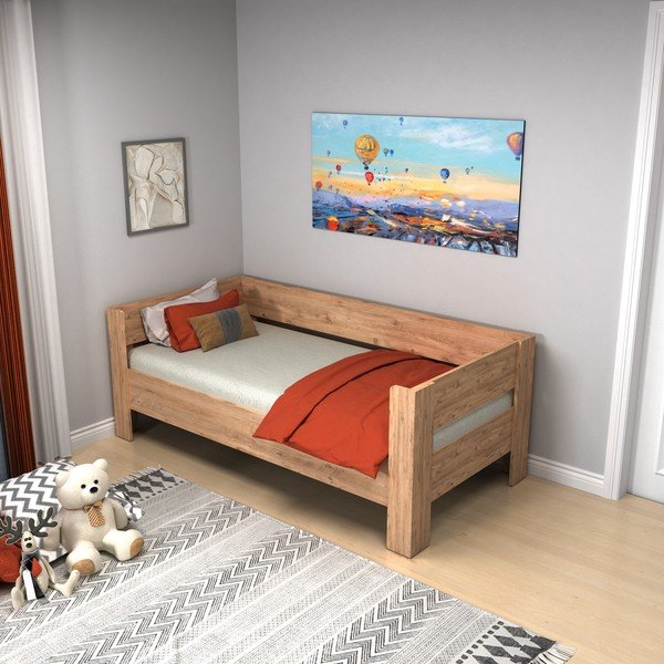 Puiduvärvi üheinimesevoodi 140x190 cm Malina - Kalune Design-image-2