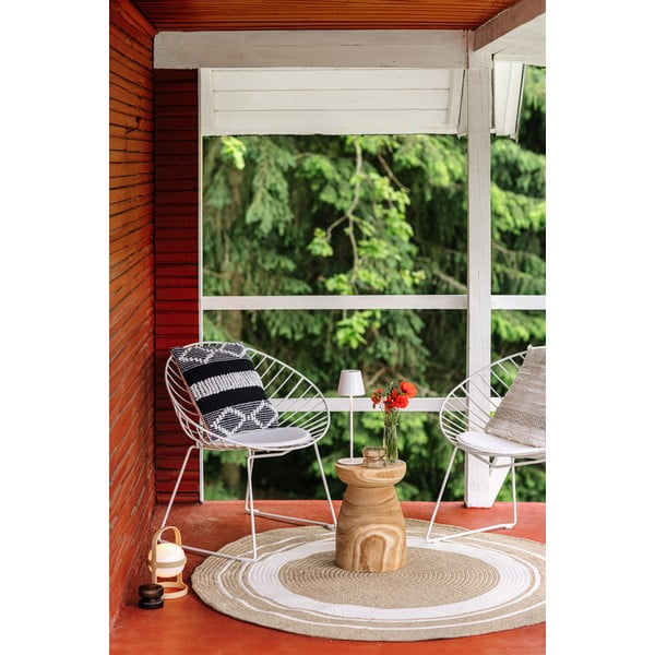 Ümmargune naturaalset värvi õuevaip ø 150 cm - NORTHRUGS-image-3