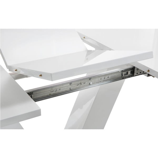 Valge kokkupandav kõrgläikega söögilaud Aaron, 140 x 90 cm - Støraa-image-3