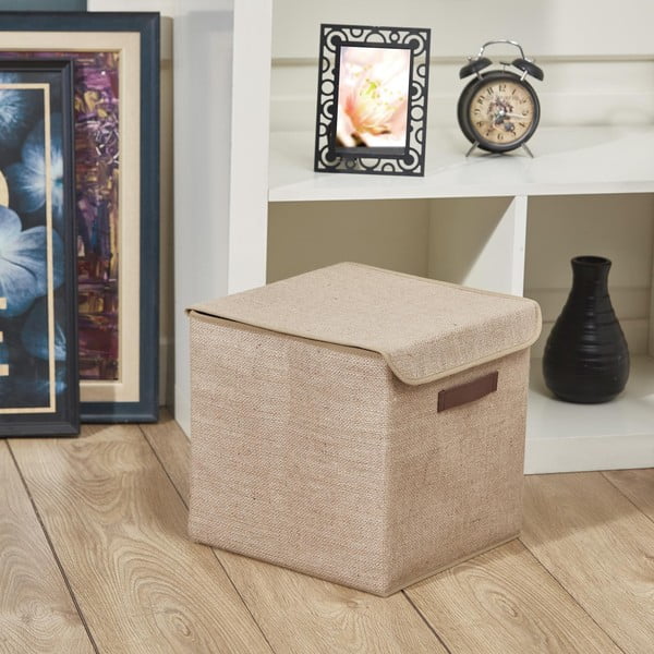 Helepruun džuudist kaanega hoiukarp 30x30x30 cm - Mioli Decor-image-1