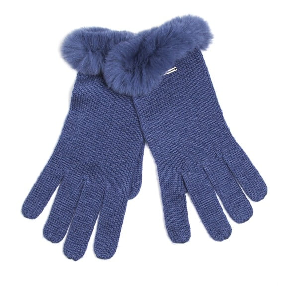 Modré rukavice Silk and Cashmere Mouton