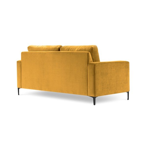 Kollane sametist diivan 158 cm Harmony – Kooko Home-image-2