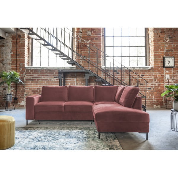 Roosa sametist nurgadiivan (paremas nurgas) Lofty Lilly - Miuform-image-1