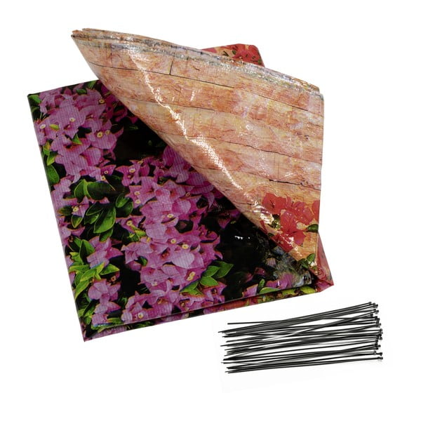 Plastikust piire rõdule 500x85 cm Flowers - Maximex-image-3