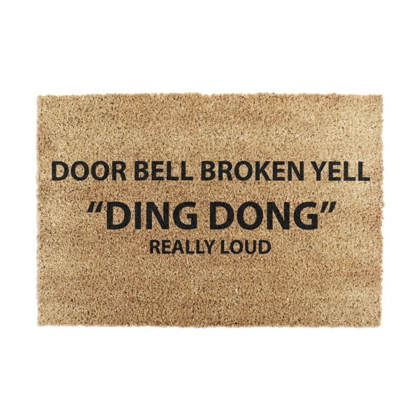 Kookoskiududest matt  40x60cm Yell Ding Dong - Artsy Doormats