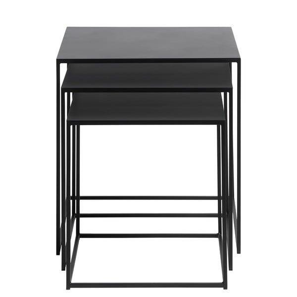 Must metallist diivanilauad 3 tk 50x50 cm komplektis Pebble - Unique Furniture-image-3