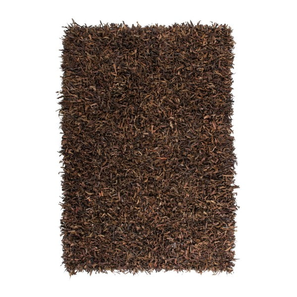 Hnědý kožený koberec Rodeo, 160x230cm