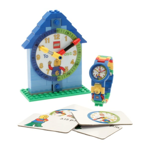 Modré hodinky a výuková stavebnice LEGO® Time Teacher