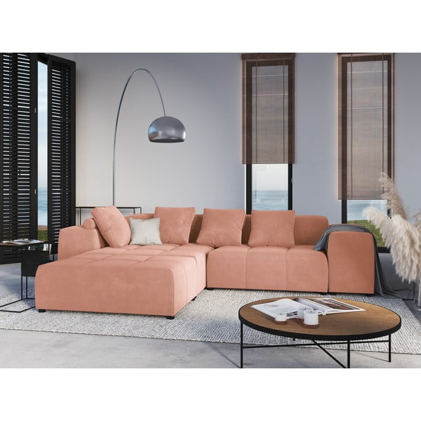 Roosa sametist käetugi modulaarsele diivanile Rome Velvet - Cosmopolitan Design-image-4