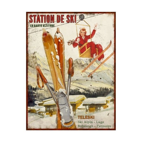 Metallist silt 25x33 cm Station de Ski – Antic Line