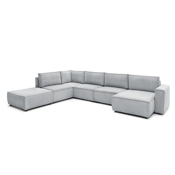 Helehall velvetist U-kujuline diivan, vasak nurk  Nihad modular - Bobochic Paris-image-3