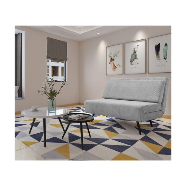 Helehall velvetist diivanvoodi 140 cm Mallory - Støraa-image-3