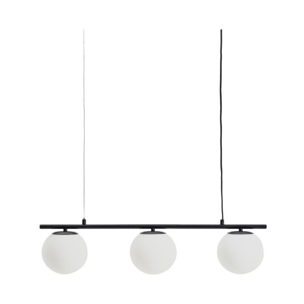 Valge/must metallist ripplamp klaasist varjuga Brisia - Kave Home
