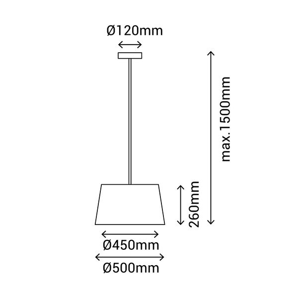 Hall rippvalgusti tekstiilist varjuga ø 50 cm - SULION-image-3