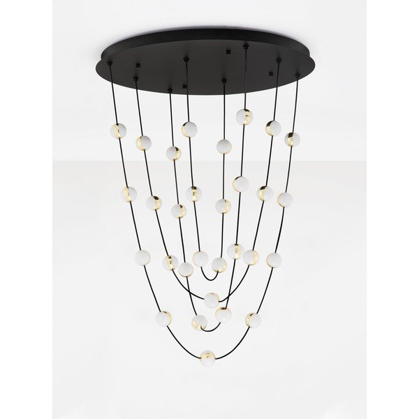 Mattmust alumiiniumist hämardatav LED-rippvalgusti akrüülklaasist varjuga, ø 84 cm Alcinoe - Nova Luce-image-3