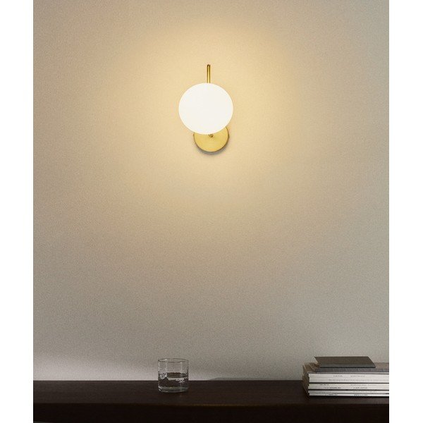 Valge/kuldne metallist seinalamp ø 15 cm Brisia - Kave Home-image-1