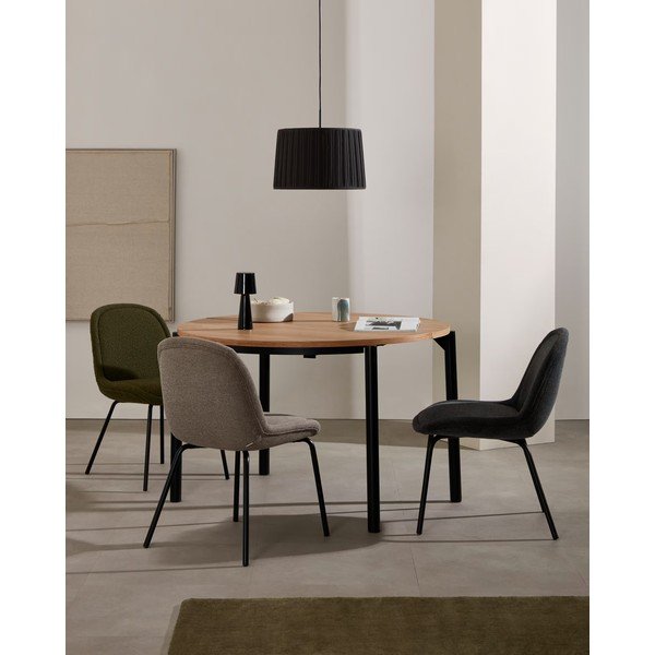 Tammedekooriga ümmargune kokkupandav söögilaud ø 120 cm Montuiri - Kave Home-image-1