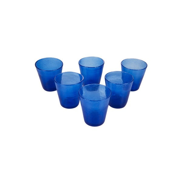 Sada 6 tmavě modrých sklenic Kaleidos Lux, 300 ml
