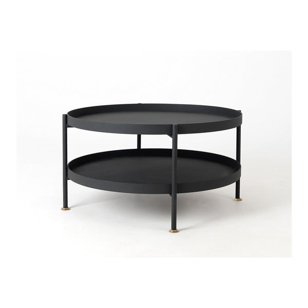 Černý konferenční stolek Custom Form Hanna, ⌀ 80 cm