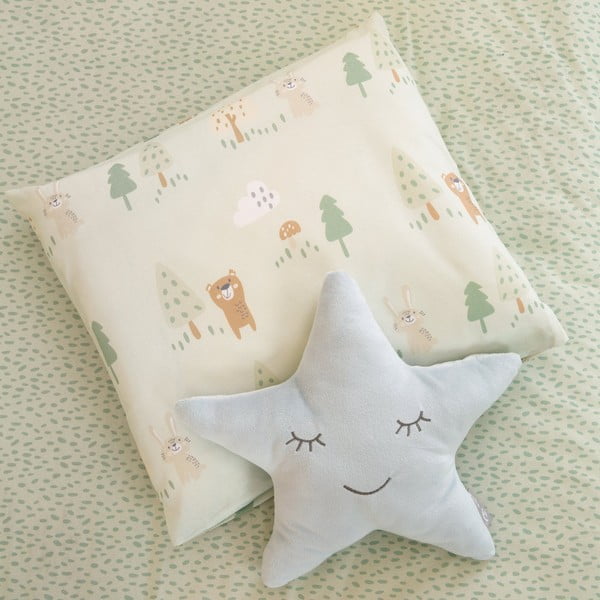 Heleroheline puuvillane beebide voodipesu 80x80 cm Woodland Buddies - Roba-image-4