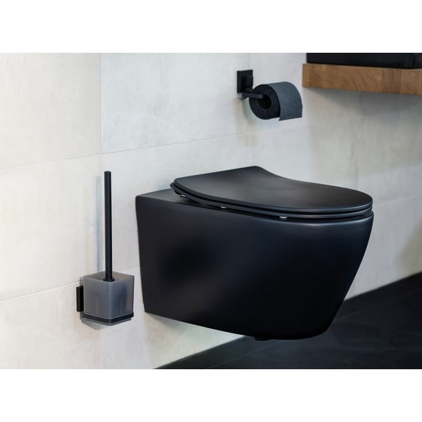 Must isekinnituv plastikust tualetthari Quadro - Wenko-image-2