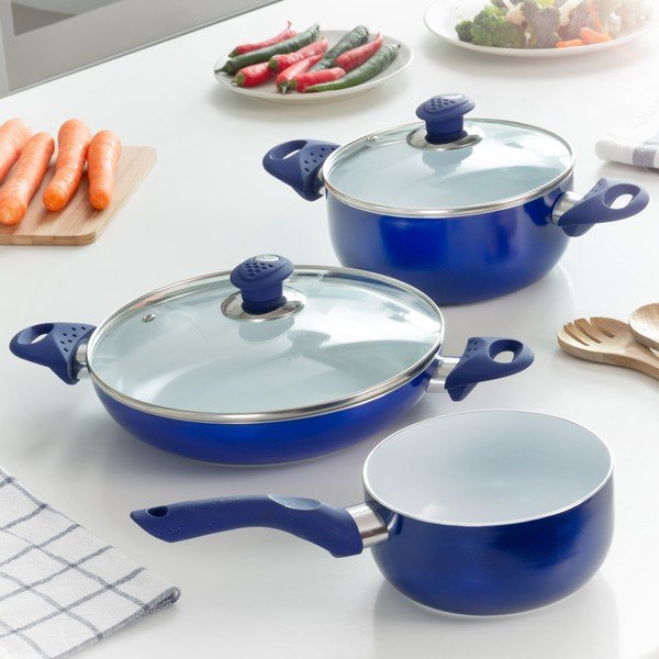 Modrá 5-dílná sada nádobí InnovaGoods Chef-image-2