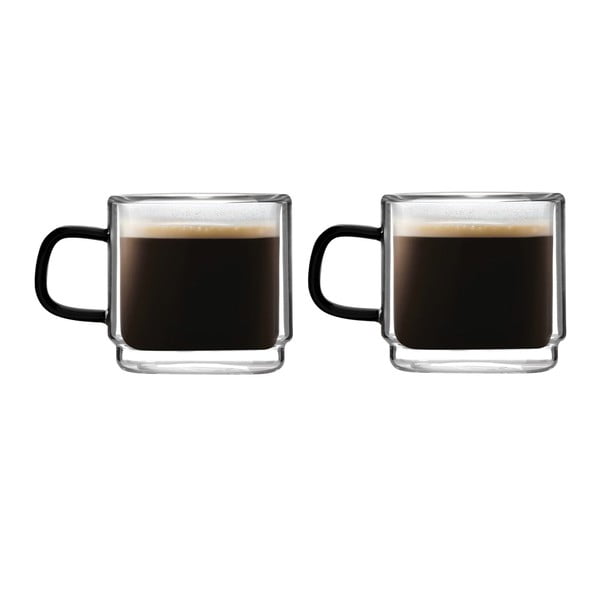 Klaasist espressotassid 2tk komplektis 80 ml Carbon - Vialli Design