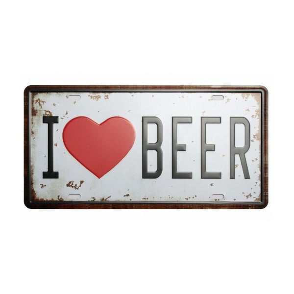 Cedule I Love Beer, 15x30 cm