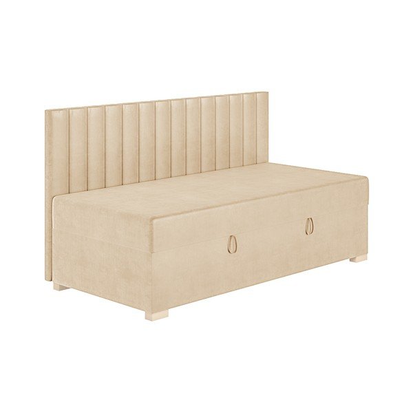 Beež lastevoodi koos madratsiga koos hoiuruumiga 90x200 cm Chill – Ghado-image-4