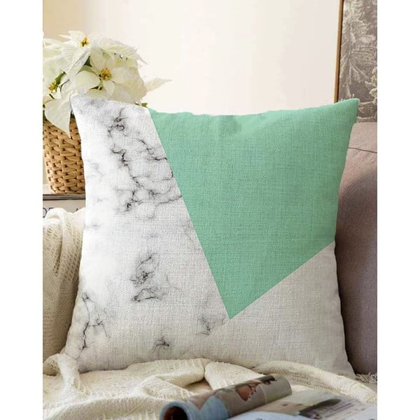 Roheline-hall puuvillase seguga padjapüür Marmor, 55 x 55 cm - Minimalist Cushion Covers