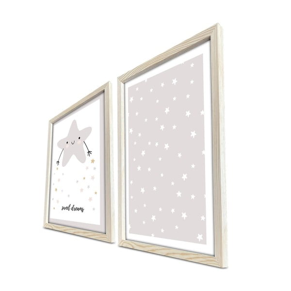 Laste pildid 2 tk komplektis 38x53 cm Sweet Dreams - Wallity-image-2