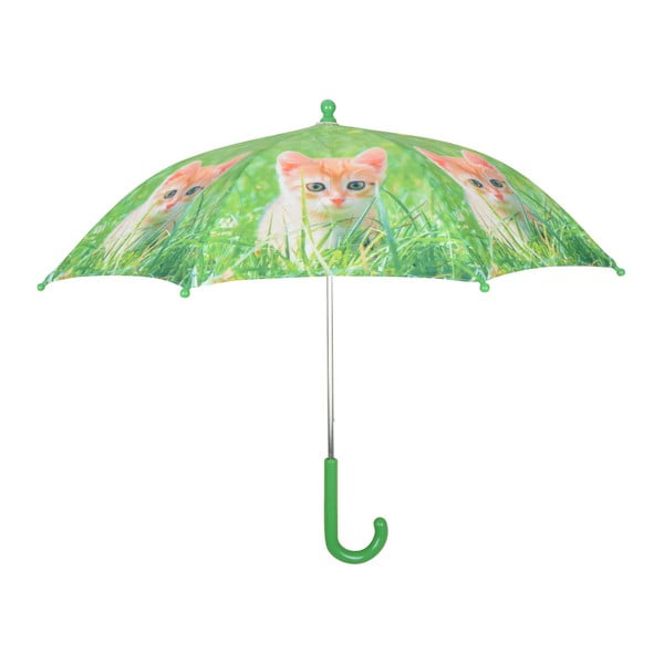 Zelený deštník s potiskem kočky Esschert Design Animals
