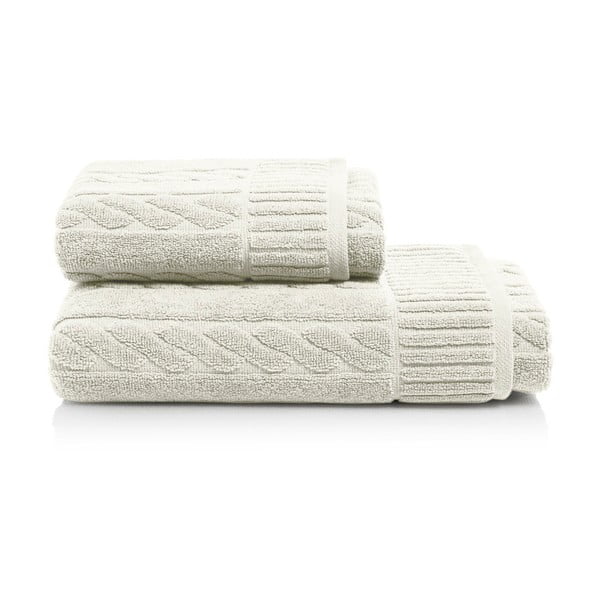 Set šedobéžové osušky a ručníku z bavlny Maison Carezza Amelia