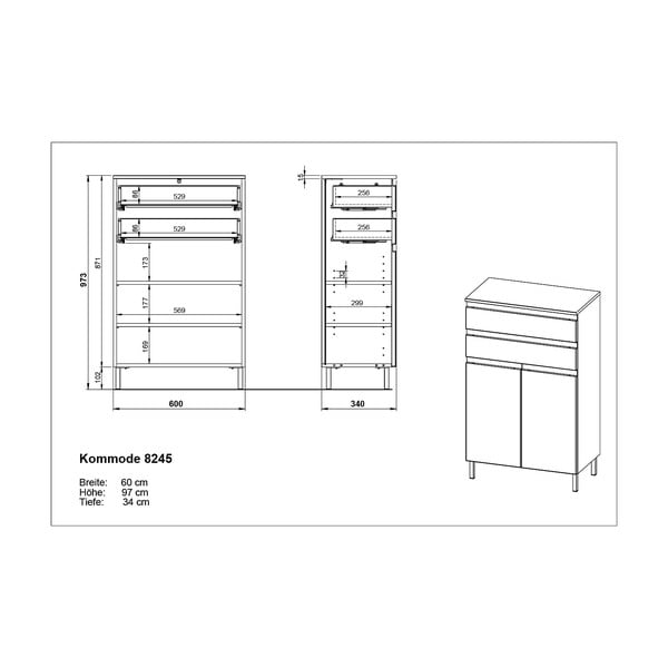 Valge vannitoakapp 60x97 cm Salinas - Germania-image-4