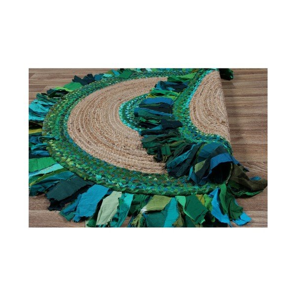 Kruhový koberec z juty a bavlny Eco Rugs Verde, Ø 120 cm-image-1