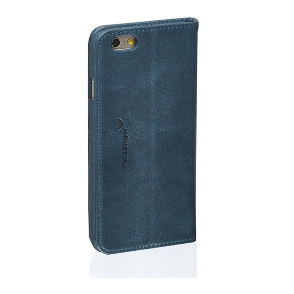 Modrý kožený obal na iPhone 6/6S Packenger